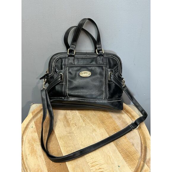 BOC Born Concepts Adjustable Crossbody Purse Black Faux Leather Zip Closure - Picture 1 of 16